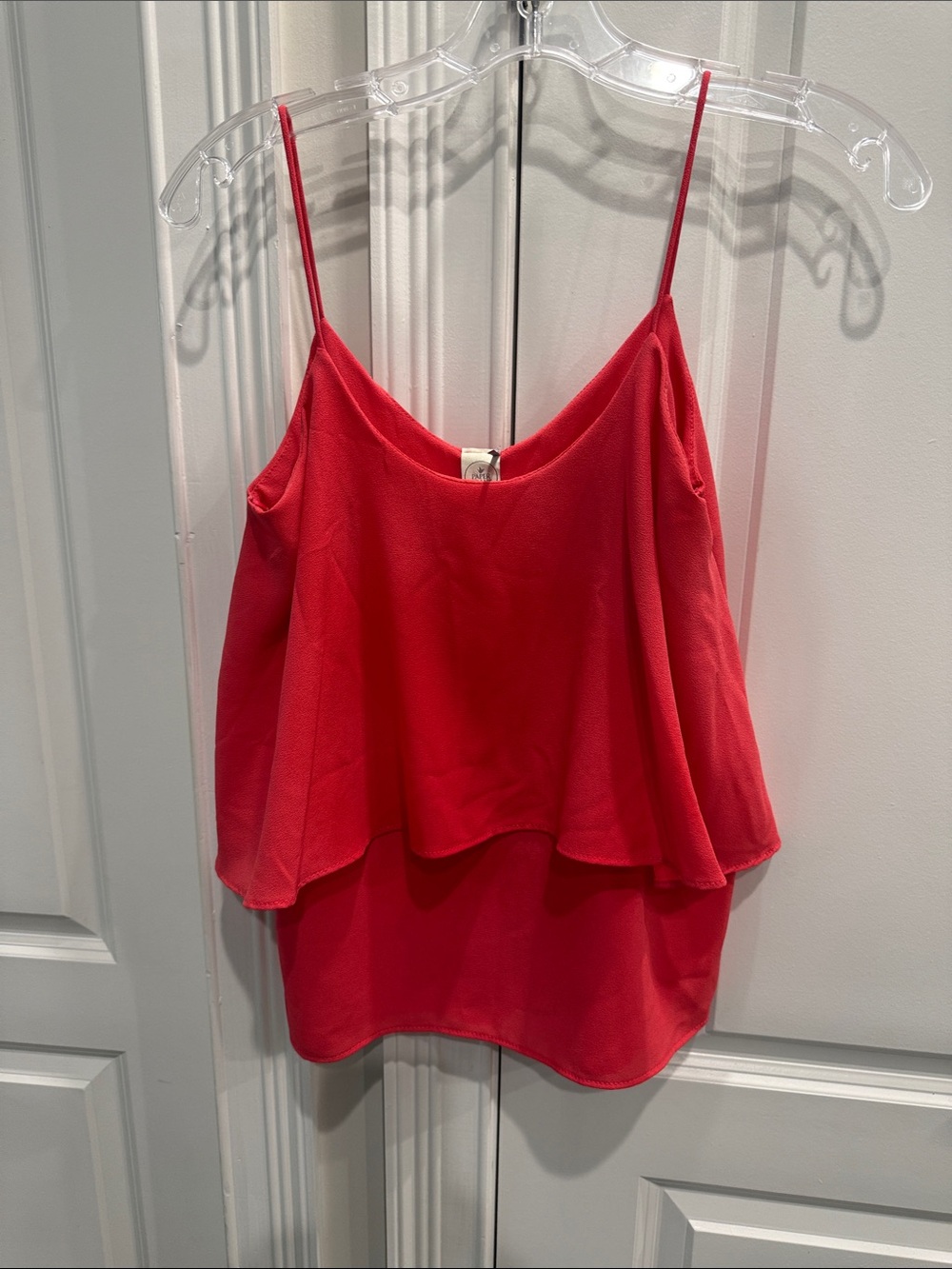 Paper Crane Coral Layered Spaghetti-Strap Camisole